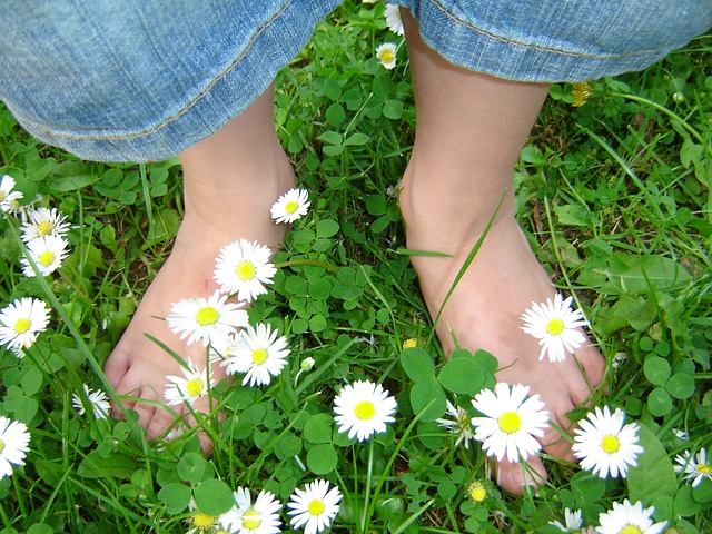 Bild von Füße in der Frühlingswiese